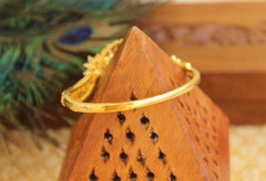 Gold Plated CZ Stone Floral Kada T3104