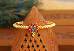 Antique Gold Plated Multi Color Stone Kada T3110