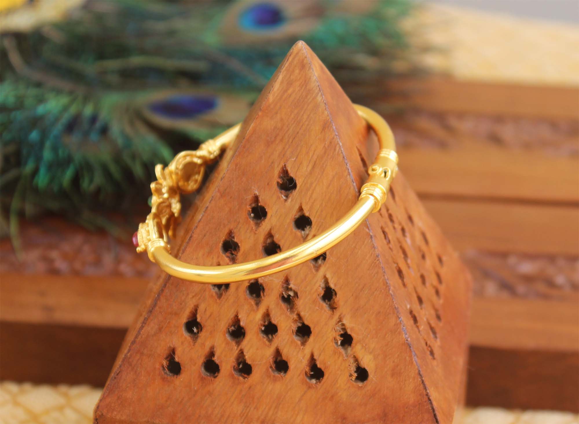 Gold Plated Floral Kada T3082