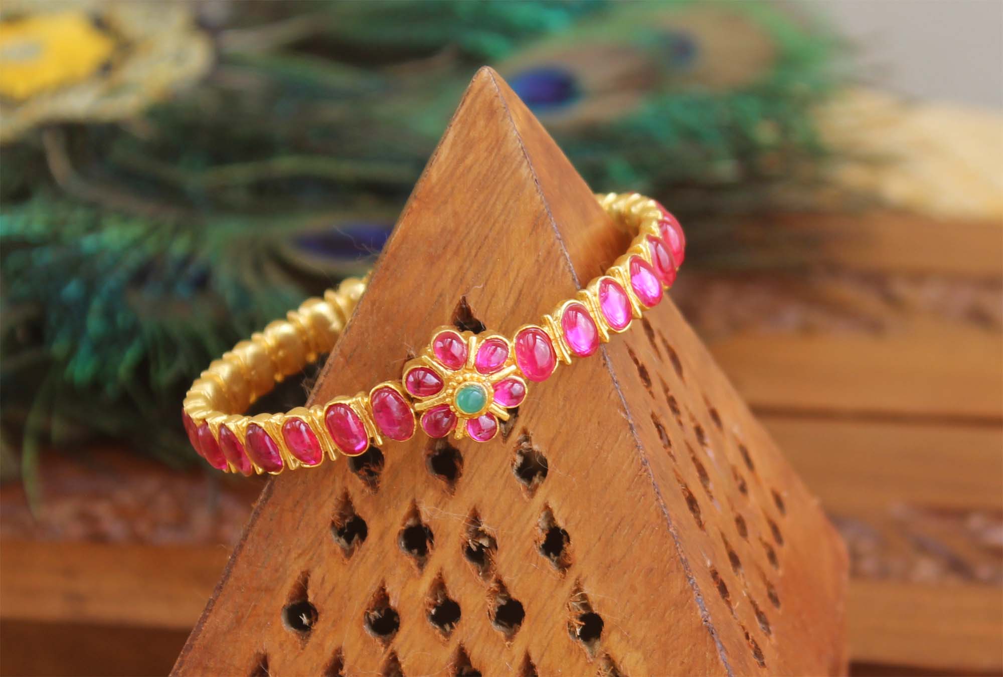 Real Kempu Stone Kada T3083