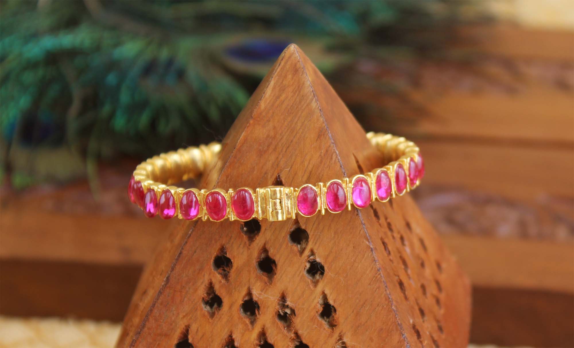 Real Kempu Stone Kada T3083