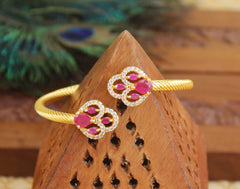 Gold Plated CZ Stone Kada T3085