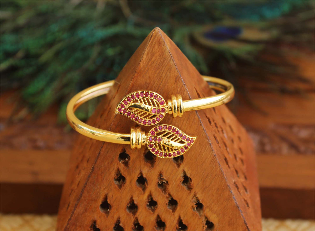 CZ Stone Gold Plated Kada T2971