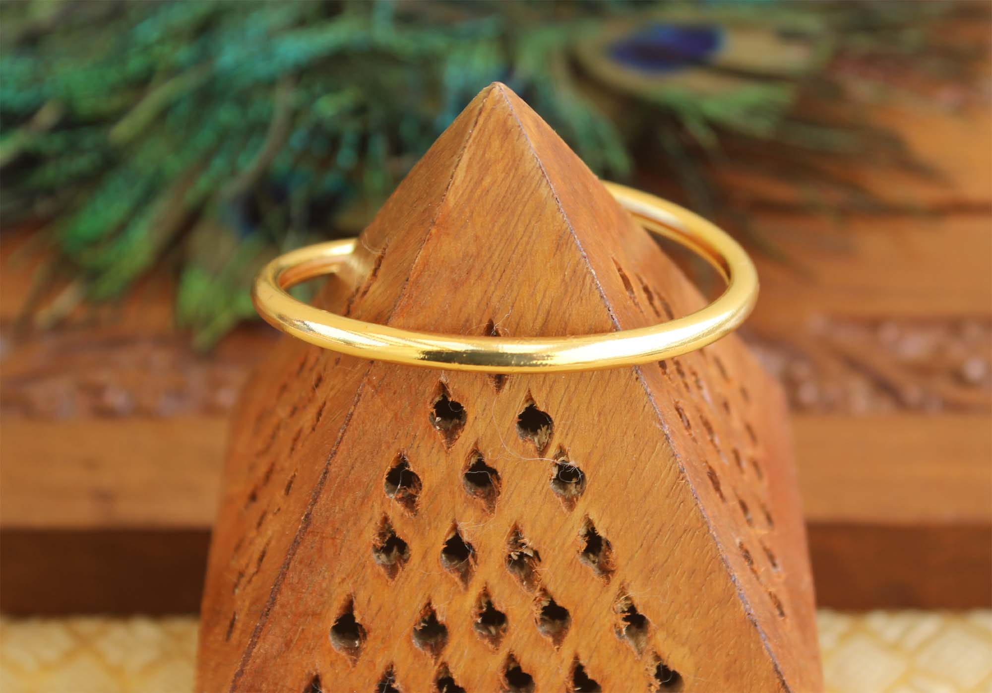 Gold Plated Heart CZ Stone Kada T2972