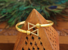 Gold Plated CZ Stone Kada T2973