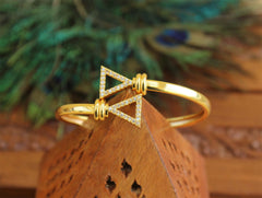 Gold Plated CZ Stone Kada T2973