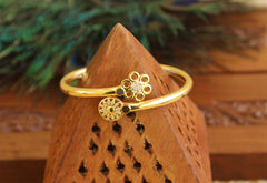 Gold Plated Stylish CZ Stone Kada T2975