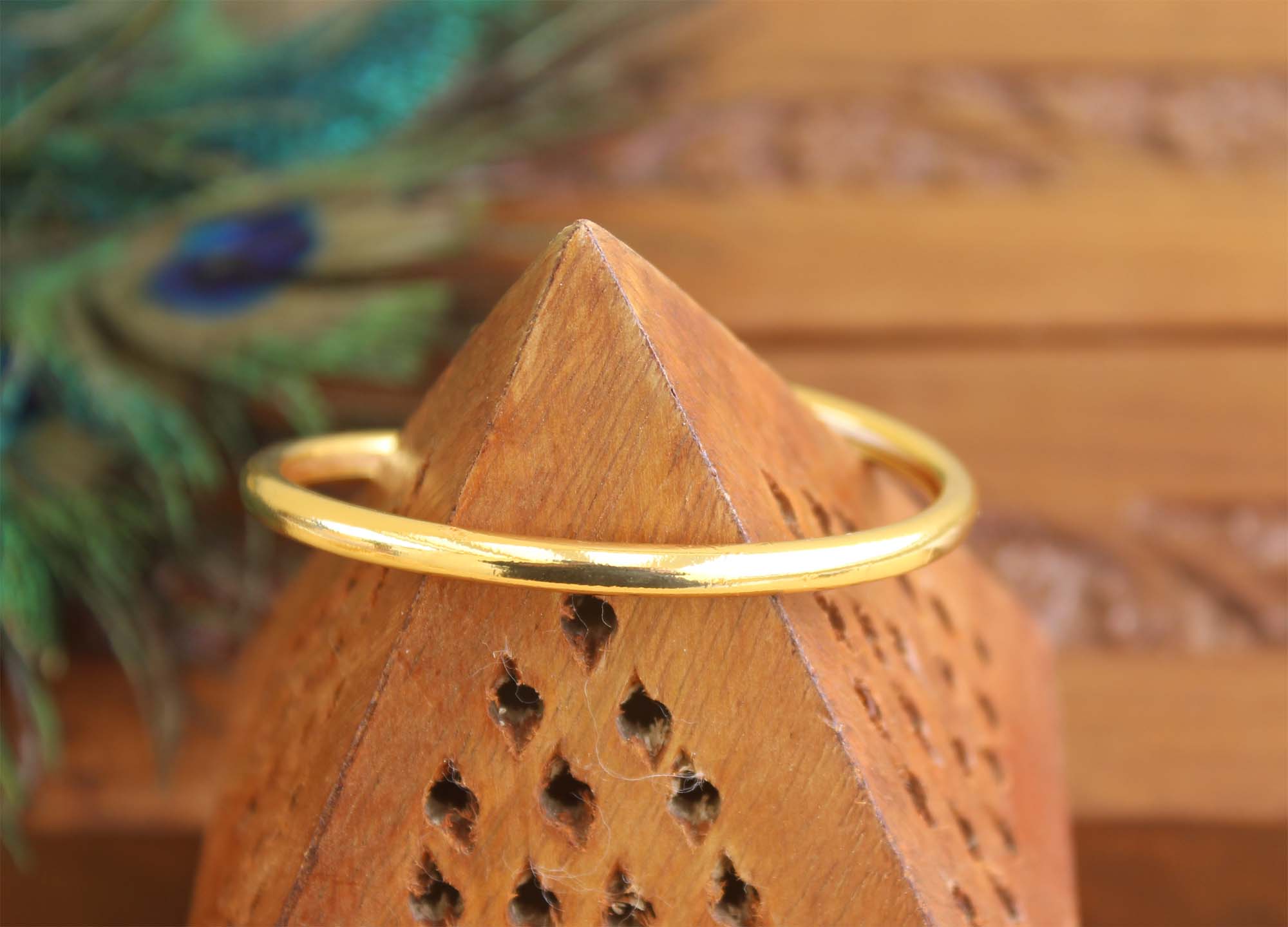 Gold Plated Pink CZ Stone Kada T2979