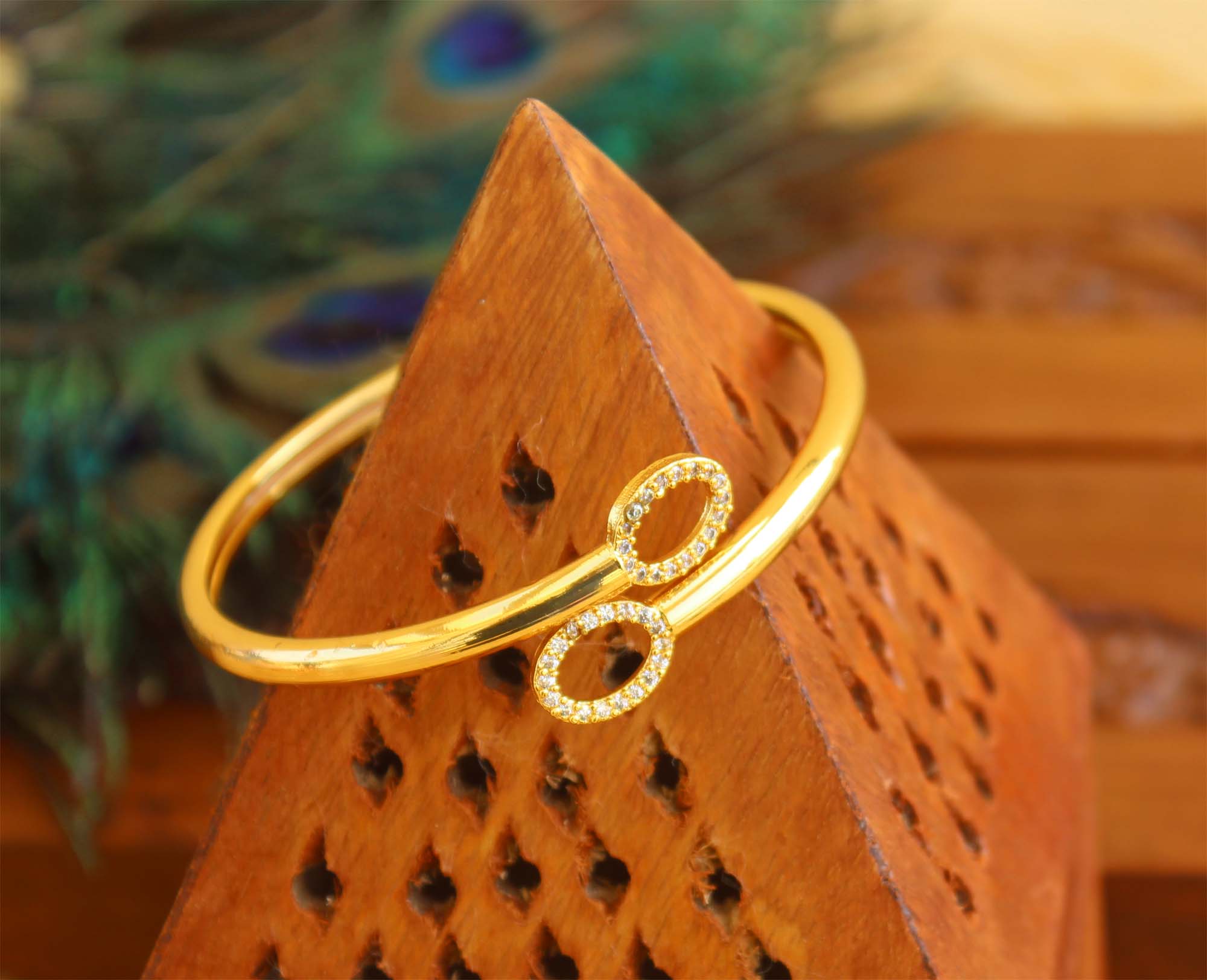 Gold Plated CZ Stone Kada T2981