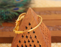 Gold Plated CZ Stone Floral Kada T3105