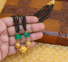 Hand Made Black Beads Necklace T2267