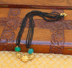 Hand Made Black Beads Necklace T2267