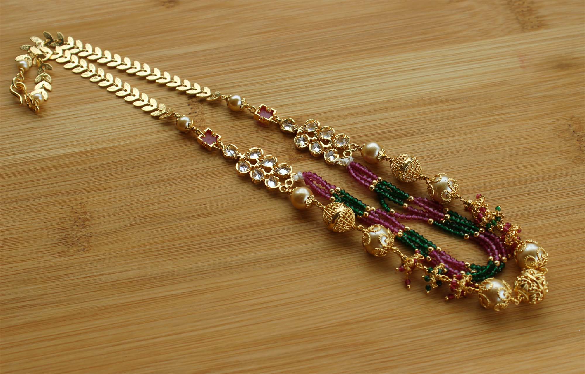 Multicolor Pearl Beads Handmade Layered NecklaceT2330