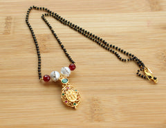 Ram Parivar Black Beads Necklace T2369