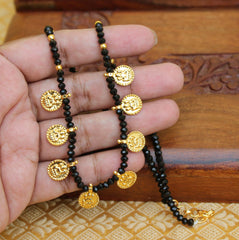 Kasu Handmade Black Beads Necklace T2367
