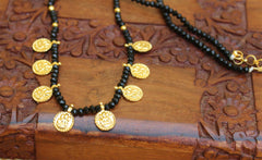 Kasu Handmade Black Beads Necklace T2367