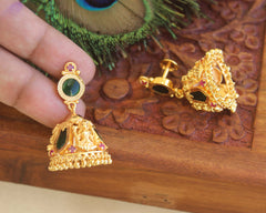 Gold plated Palakka Lakshmi Temple earrings  T2108