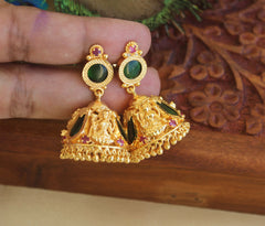 Gold plated Palakka Lakshmi Temple earrings  T2108