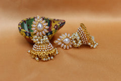 Gold Plated Pearl Jhumka Earrings T2585