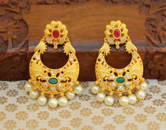 Matte Finish Stylish Pearl Earrings T2475