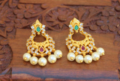Matte Finish Stylish Pearl Earrings T2496