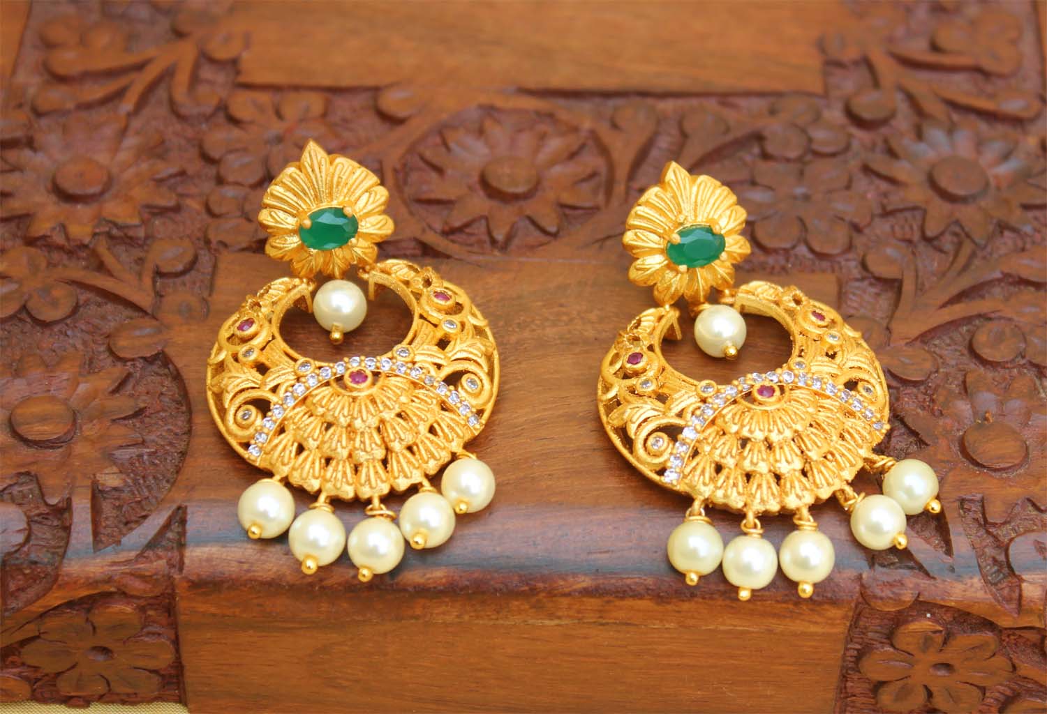 Matte Finish Peacock Earrings T2770