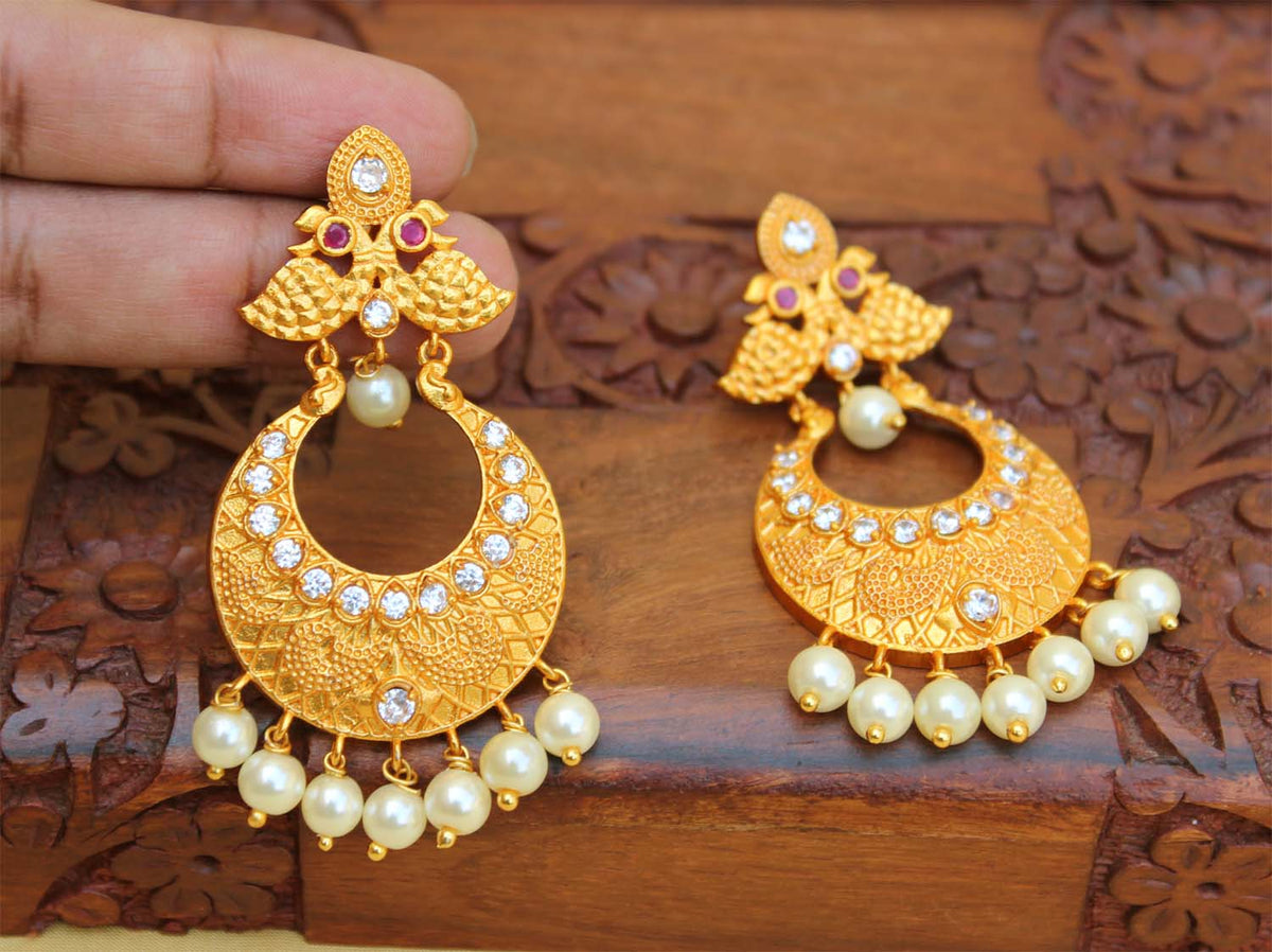 Peacock Matte Finish Earrings T2774