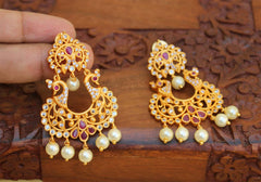 Twin Peacock Matte Finish Earrings T2776