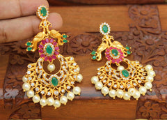 Elegant Peacock Matte Finish Peacock Earrings T2777