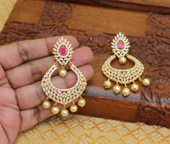Stylish CZ Stone Gold Plated Earrings T2737