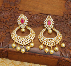 Stylish CZ Stone Gold Plated Earrings T2737