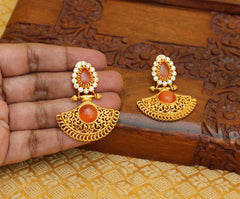 Stylish Matte Finish Stone Earrings T2828