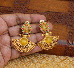 Stylish Matte Finish Stone Earrings T2829