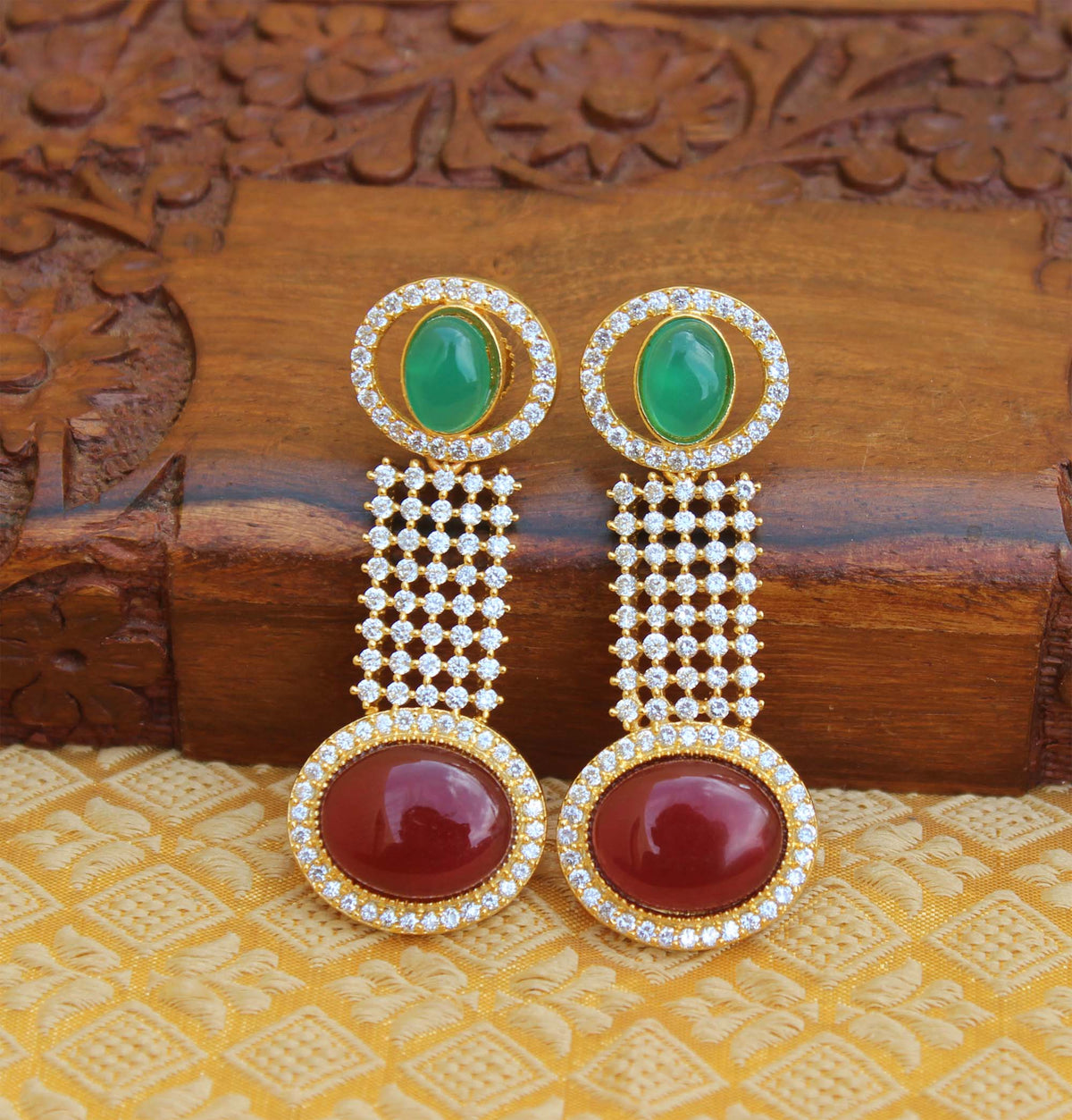 CZ Stone Gold Plated Earrings T2740