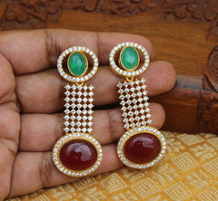 CZ Stone Gold Plated Earrings T2740