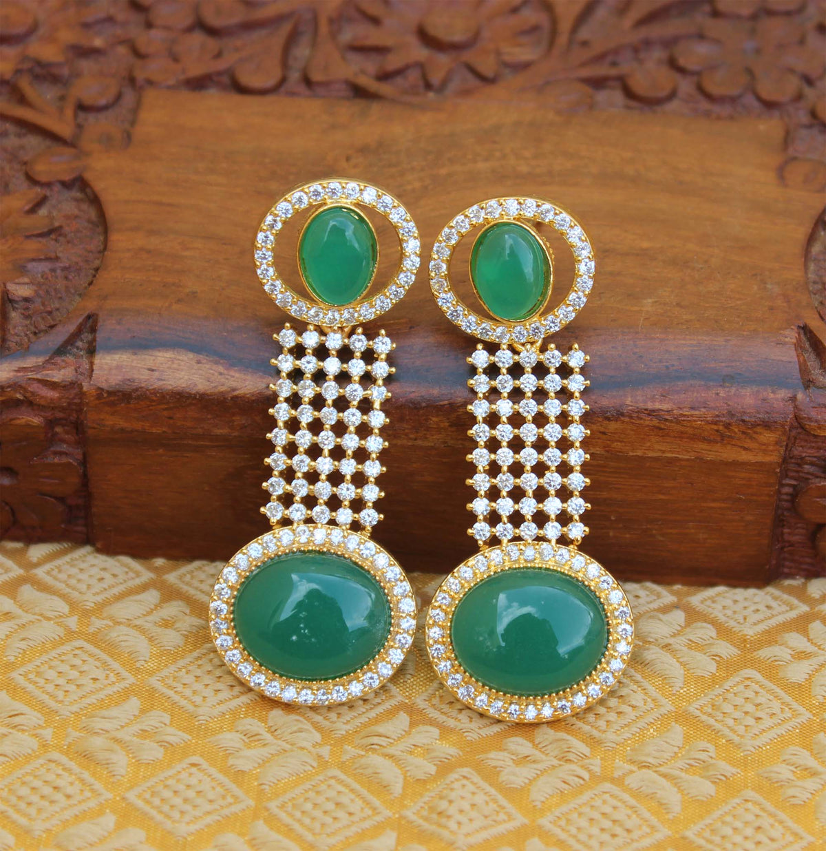 CZ Stone Gold Plated Earrings T2741