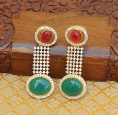 CZ Stone Gold Plated Earrings T2742