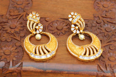 Designer Matte Finish CZ Stone Earrings T2778