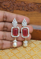 CZ Stone Stylish Gold Plated Earrings T2743