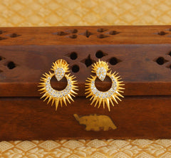 Stylish CZ Stone Gold Plated Earrings T2752