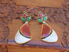 Gold Plated CZ Stone Earrings T2734