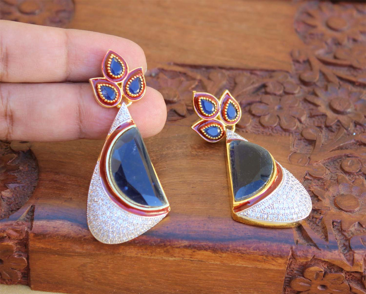 Gold Plated CZ Stone Earrings T2735