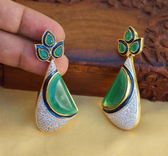 Gold Plated CZ Stone Earrings T2736