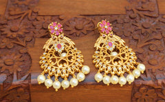 Matte Finish Peacock Stone Earrings T2755