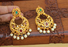 Matte Finish Stylish Pearl Stone Earrings T2508