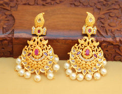 Mango Shape Peacock Matte Finish Earrings T2757