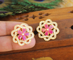 Gold Plated Designer Stone Earrings T2463
