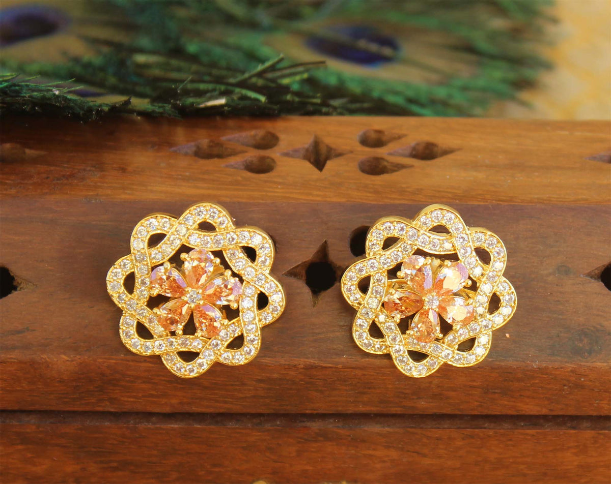 Gold Plated Designer Stone Earrings T2465