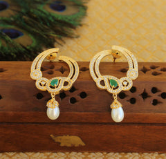Gold Plated Stone Earrings T2751