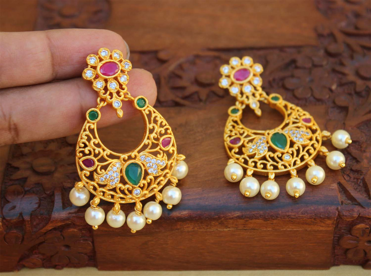 Matte Finish Stylish Pearl Earrings T2500